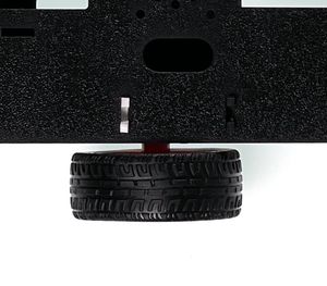 Bracket in chassis with wheel and motor
