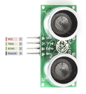 Screenshot of the RWCL-1601 Ultrasonic Distance Sensor pinout