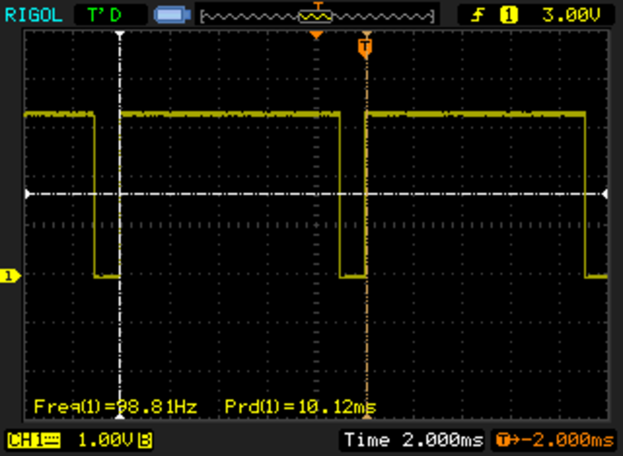 Oscilloscope square wave